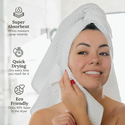 GILDEN TREE Waffle Bath Sheet Large Bath Towels Quick Dry Thin Body Towels, 40x80 Oversized Bath Towels for Adults, Classic Style (Cream)