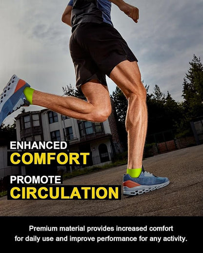 5 Pairs Copper Compression Socks for Women & Men - Ankle Plantar Fasciitis Arch Support Running Socks for Athletic