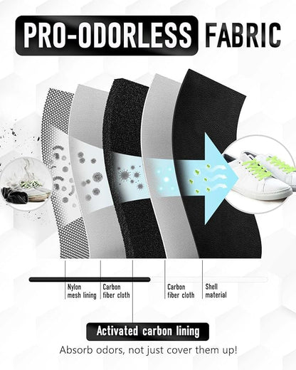 Smell Proof Shoe Bags for Travel-Soccer Cleat Bag Smell Proof with Active Carbon Fabric | Odor-Absorbing Water-Resistant Track Shoe bags for Sports (Grey, UP TO US14)