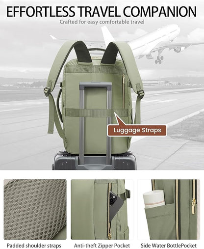 40L Travel Backpack for Women, Carry On Bag Flight Approved, Waterproof Backpacks with 3 Packing Cubes, Weekender Personal Item Backpack for Airplane Travel Essentials, TSA Approved