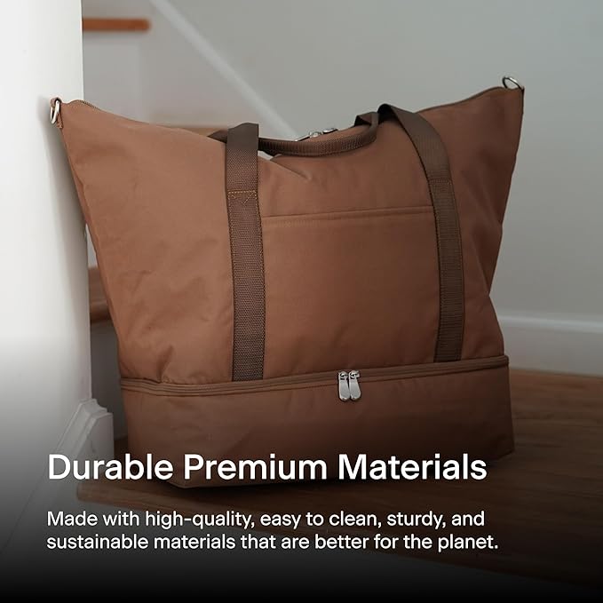 Lo & Sons Catalina Deluxe Weekender - Recycled Poly Large Capacity (49L) Travel Duffel With Shoe Compartment, Luggage Sleeve, Padded Strap | Versatile Durable Bag For Women, Men for Weekend, Carry On