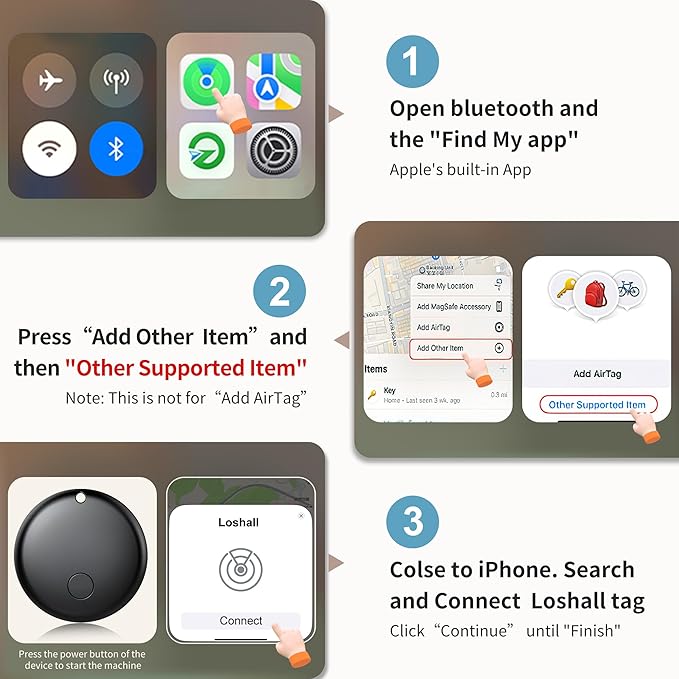 2025 Air Tracker Tags-4 Pack Bluetooth Tracker for Apple Find My app (iOS Only) Keys Finder, Smart Tag, Item Locator for Luggage, Backpack, Suitcases, Replaceable Battery (Black, 4 Pack)
