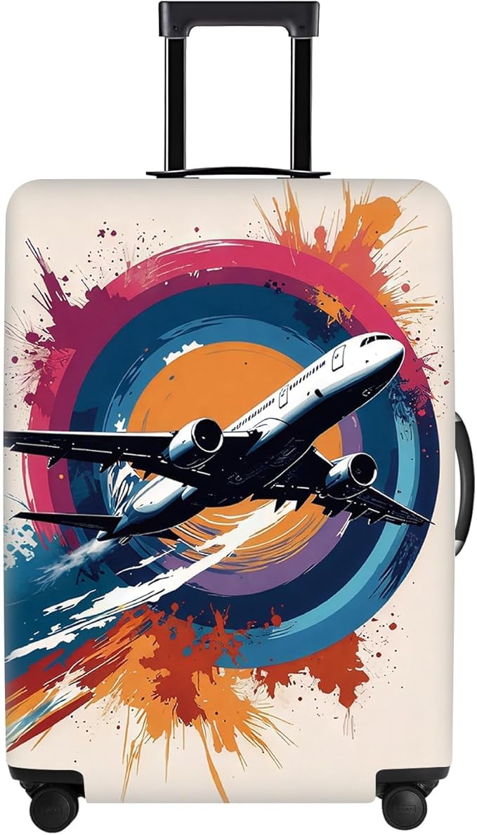 Airplane Luggage Cover – Durable and Stretchable Suitcase Protector for Travel, Easy to Install and Clean, Fits Most Checked and Carry-On Bags,XL