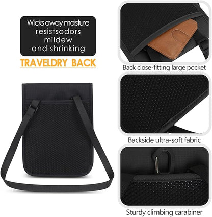 Travel Neck Wallet RFID Blocking – Hidden Passport Holder & Anti-Theft Money Pouch for Men & Women, Lightweight Concealed Undergarment Organizer with Adjustable Strap, Secure Document Holder