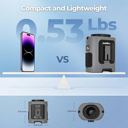 Portable Waist Fan, 4 Speeds 13000RPM Strong Airflow, Clip On Belt & Rechargeable, Battery Operated 24Hrs, Power Bank, Hands-Free Personal Shirt Fan for Outdoor Jobsite Camping Travel