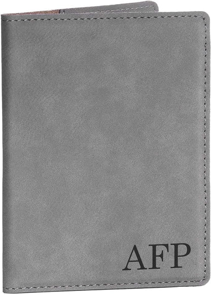 Lifetime Creations Monogrammed Passport Cover - Gray, Passport Cover with Initials, Passport Holder Passport Case