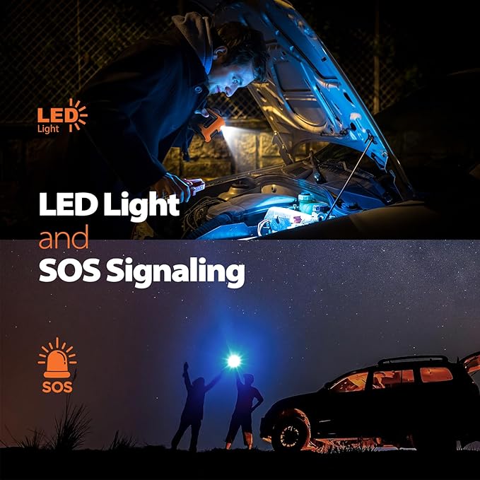 Portable Waist Fan - 14500mAh Rechargeable Battery, 67Hrs Cooling Belt Fan, 5 Powerful Speed & 360° Rotatable, Hands Free Clip On Waist With LED Light for Work Gift Camping Travel Outdoor