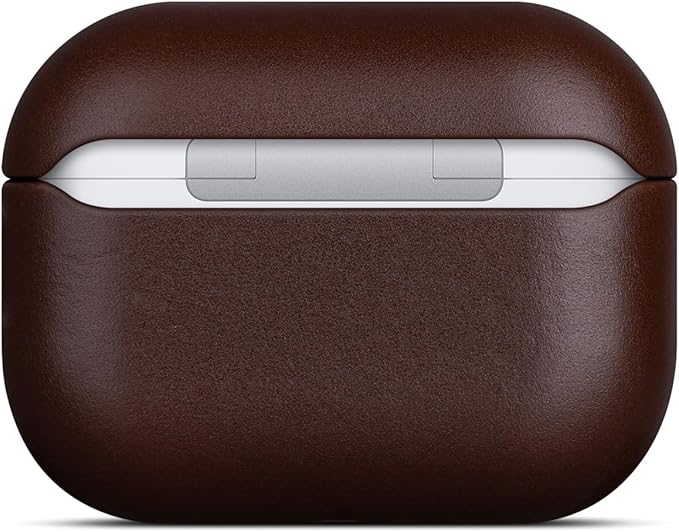 for AirPods Pro 3 Leather Case Cover - Leather from Cow Hide, Handmade Drop Protective Hard Cover, Qi and MagSafe Charging Compatible - for AirPods Pro 3rd Generation Case - Coffee Brown