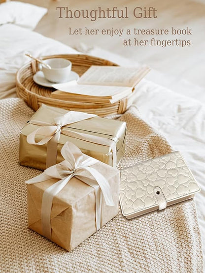 Travel Jewelry Organizer Case, Portable Jewelry Storage Roll Bag with Clear Zipper Velvet Pouch, Jewelry Holder Book Ring Binder for Bracelet, Necklace, Earring, Ring (White)