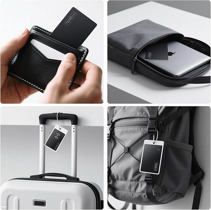 Air-Tag Wallet Tracker Card (iOS Only) - 0.07in Slim Tracking Card, IP68 Waterproof Bluetooth Smart Card, Work with Apple Find My, [Apple MFi Certified], Item Finder for Luggage, Passports, Purse
