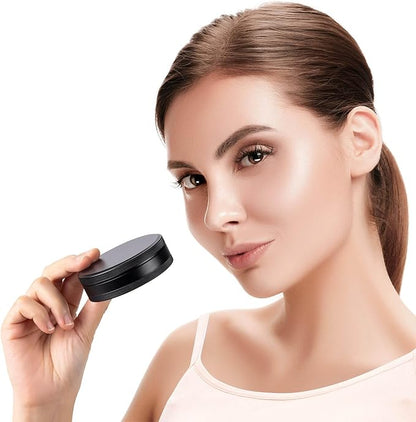 Daily Pill Organizer 4 Compartments - Metal Daily Small Pill Case Waterproof, Travel Pill Box for Purse, Compact Medicine Container Pill Dispensers Holder for Vitamin, Fish Oil, Supplement (Black)