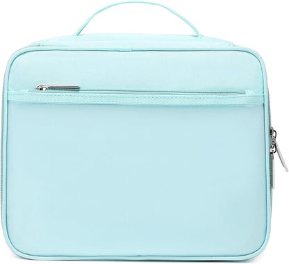 mygreen Travel Electronics Organizer, Waterproof Cable Organizer Bag for Electronic Accessories Triple Layer Large Shockproof Cable Storage Bag for Cord, Hard Disk, Power Bank, Tablet Aqua Sky