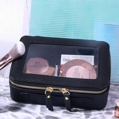 SANHECUN Toiletry bag waterproof cosmetic organizer with handle lagre opening for travelling