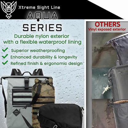 Xtreme Sight Line ~ AQUA RT Large Water-Proof Faraday Backpack/Midnight MultiCam Hat Combo ~ Tracking/Hacking Defense ~ Silver