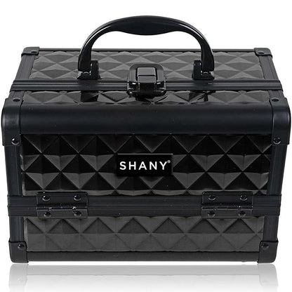 SHANY Chic Makeup Train Case Cosmetic Box Portable Makeup Case Cosmetics Beauty Organizer Jewelry storage with Locks, Multi trays Makeup Storage Box with Makeup Mirror - Twilight