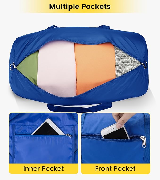 Vorspack Duffel Bag 20-24-28 Inches Foldable Gym Bag for Men Women Duffle Bag Lightweight with Inner Pocket for Travel Sports