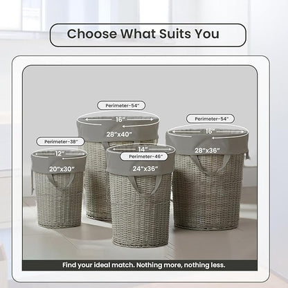 LFH Home Cotton Canvas Large Laundry Bag with Handle, Heavy Duty Drawstring Closure Washable Laundry Bags, School Travel, Home, Hotel, College Dorm, Organizer Sack, Toys Clothes 20x30 (Pack of 4)-Grey