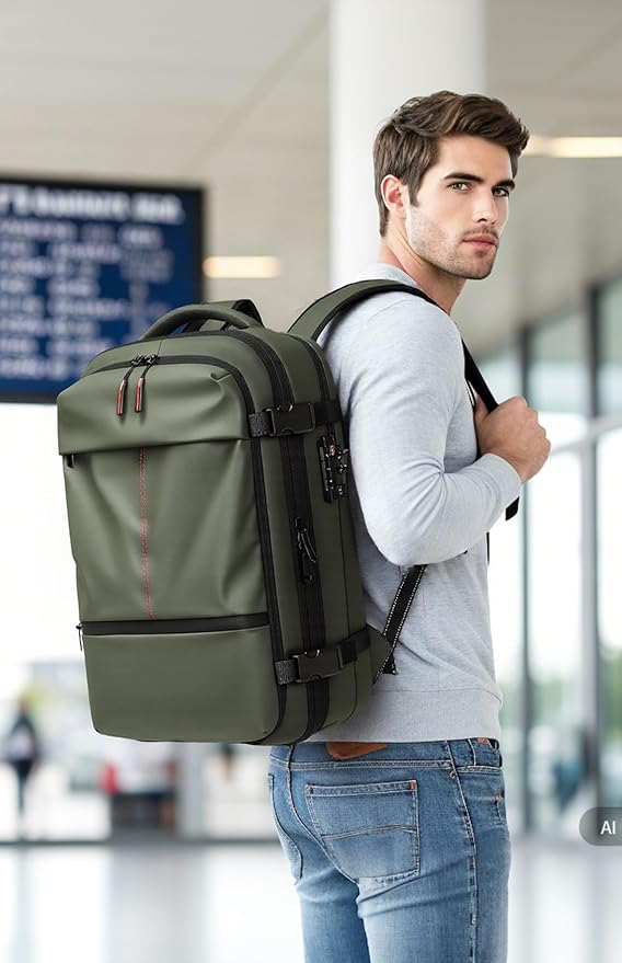 Vacuum Seal Backpack Travel with Built-in Pump 80L Expandable Travel Backpack with Vacuum System, TSA Lock Water Resistant Carry-On Backpack