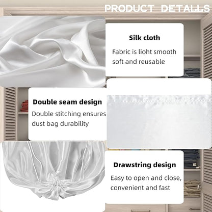 12 Pack Dust Bags For Handbags Travel Storage Pouch, Purse Dust Bags For Storage, Silk Dust Covers With Drawstring For Purse Shoes Boots