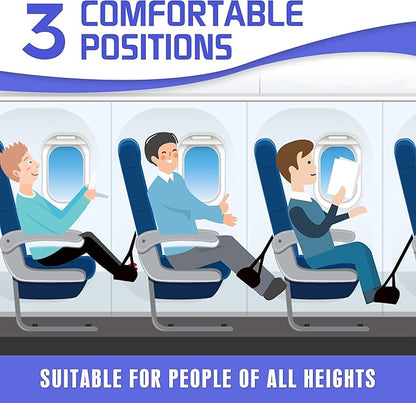 2-Pack Airplane Foot Hammock for Plane Travel - Travel Essentials Length Adjustable Airplane Foot Rest Under Desk -Long Flight Must Haves