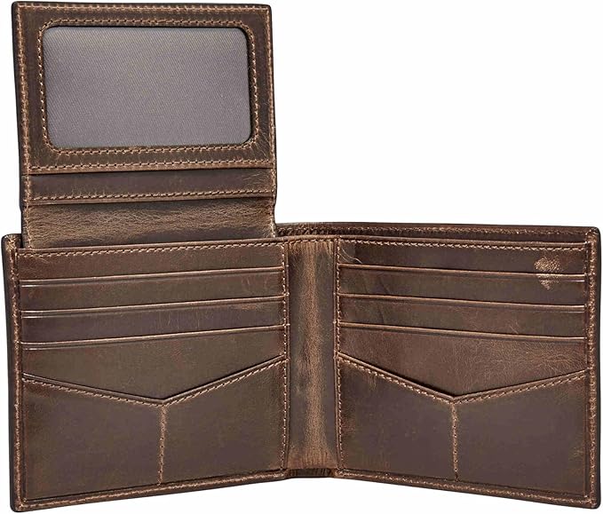 Fossil Men's Derrick Leather RFID-Blocking Bifold Passcase with Removable Card Case Wallet
