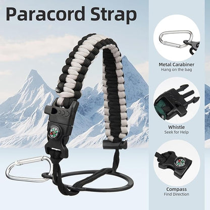 BJPKPK Insulated Water Bottles with Straw Lid, 50oz, 64oz, 87oz, 128oz Large Water Bottle with 3 Lids and Paracord Handle, Stainless Steel Metal Water Bottle, Insulated Water Jug,Vast