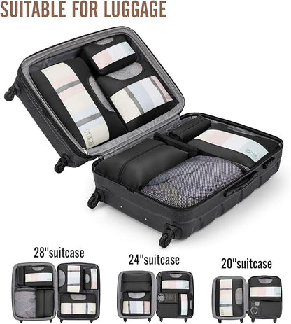 Veken 10 Set Packing Cubes for Travel Essential, Suitcase Organizer Bags in 4 Sizes, Carry-On Luggage Accessories with Large Laundry & Hanging Toiletry Bag, Must-Have for Airplane, Road Trip & Camping