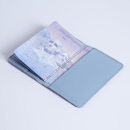 INCARNE US Leather Passport Holder for Travel - Passport Case - Passport Wallet for Men - Passport Cover for Women Sleeve Protector - Travel Essentials Vacation Luggage Gifts - Classic Light Blue