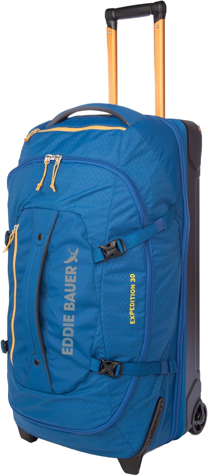 Eddie Bauer Expedition 30 Duffel 2.0 - Lightweight Travel Luggage Made From Rugged Polycarbonate and Nylon, True Blue