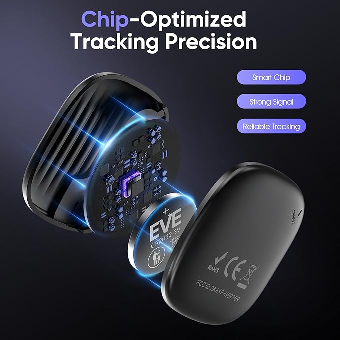 Air Tracker Tags-4 Pack: Bluetooth Tracker Work with Apple Find My (iOS only), Smart Tag Keys Finder Tracking Tags and Item Locator for Luggage Tracker, Bags, Kids, Pets, Wallet, Travel