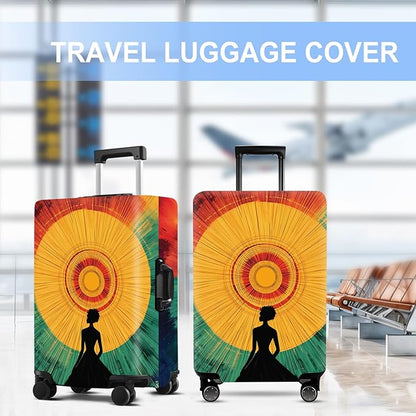 Luggage Cover Washable Suitcase Protector Anti-scratch Suitcase cover Fits 20-34 Inch Luggage (Girl-2, M(24-26inch suitcase))