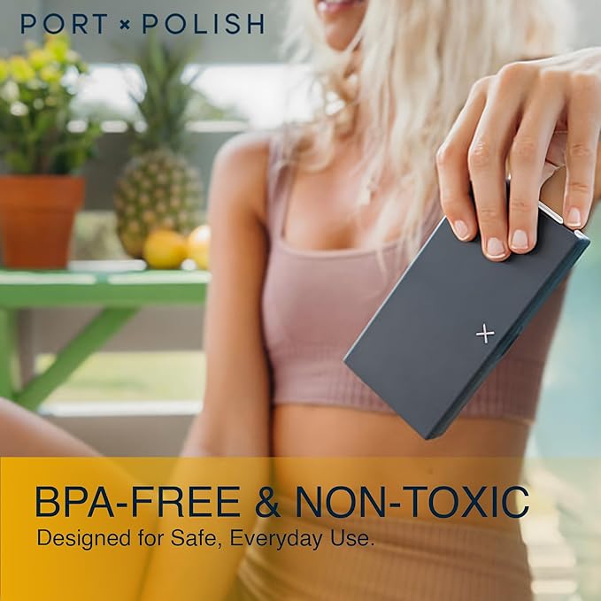 PORT X POLISH Designer Weekly Pill Box Organizer (AM/PM 2X Daily, Charcoal Gray) | Compact, Stylish 7-Day Vitamin Supplement Case | Cute Portable Mini Travel Medicine Carrier | BPA-Free Pillbox Caddy