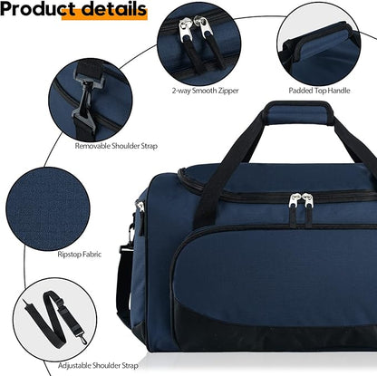 Mens 55L Gym Bag Large Sports Duffle Bags Lightweight Overnight Bags for Travel Camping