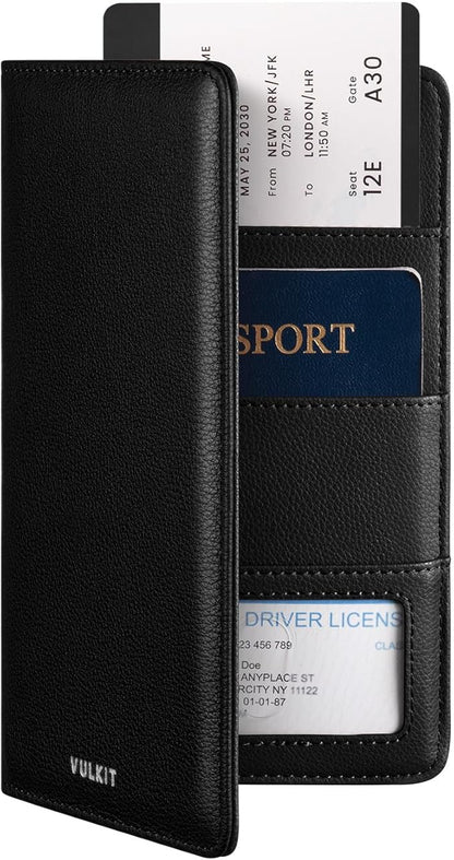 VULKIT Passport Holder Wallet RFID Blocking Travel Wallet for Men & Women