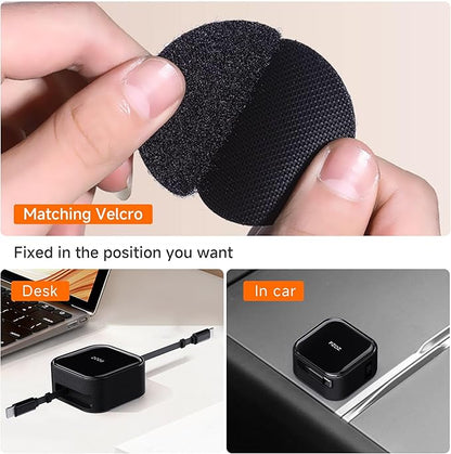 PZOZ Retractable USB C Charging Cable Two-Way Freely Retractable Charger/Data Type C 60W for Desktop Car Cable Management Organizers Suitable iPhone/Samsung/MacBook/iPad