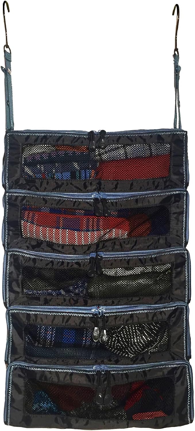 Pack Gear Hanging Suitcase Organizer - Our Large Hanging Luggage Organizer Fits Any Suitcase - Our Packing Cubes For Travel Uses Mesh Windows to Make it Easy to Find your Clothes (Black, L)