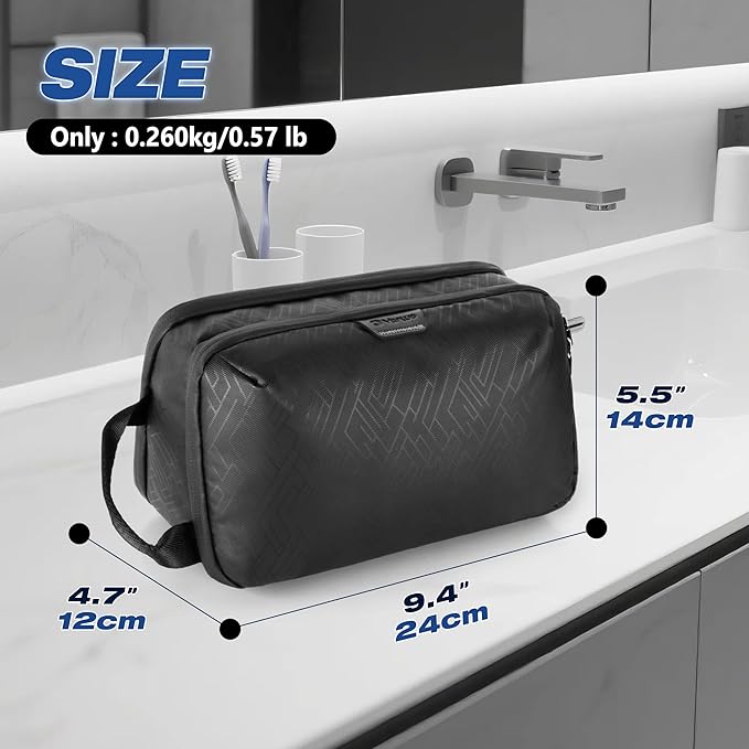 Yarwo Travel Toiletry Bag for Men, Hanging Dopp Kit Shaving Storage Case, Water-resistant Toiletry Organizer Hygiene Bag for Toiletries, Skincare, Razor, Makeup, Cosmetics, Shower Essentials