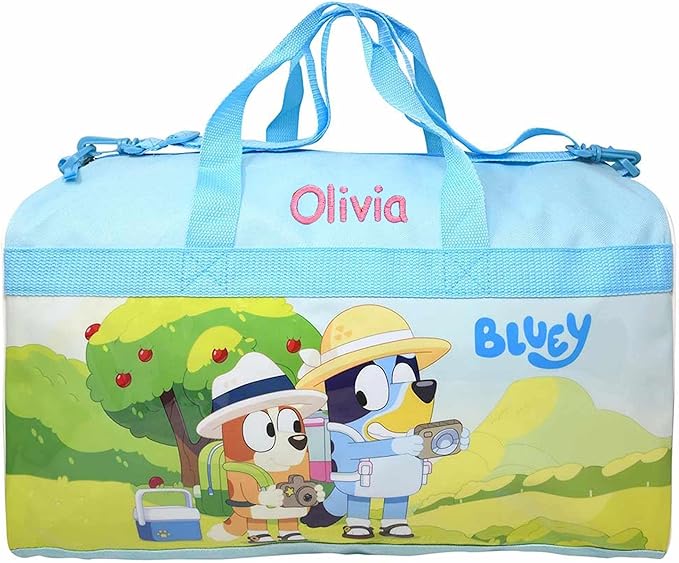 Personalized Travel Duffel Bag Created Using Character Duffel Bag - 18" (Created Using Bluey Duffel Bag)