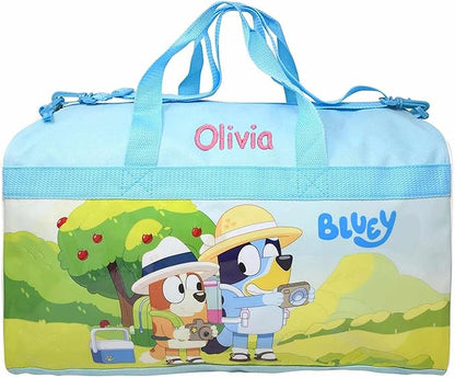 Personalized Travel Duffel Bag Created Using Character Duffel Bag - 18" (Created Using Bluey Duffel Bag)