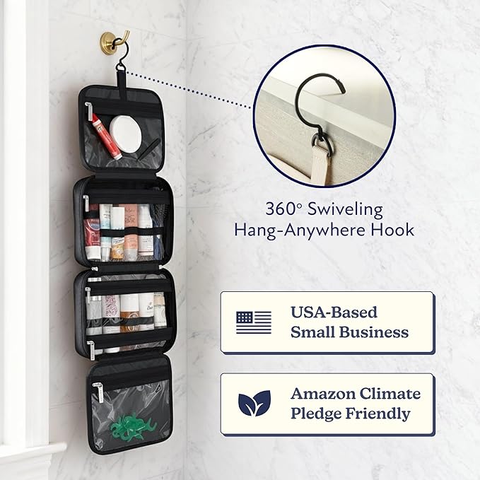 VANDEL Waterproof Hanging Toiletry Bag for Travelling, Hanging Makeup Organizer Bag, Cosmetic Travel Bags for Women Travel Toiletry Bags, Makeup Case Toiletries Organizer Hygiene Bathroom Shower Caddy