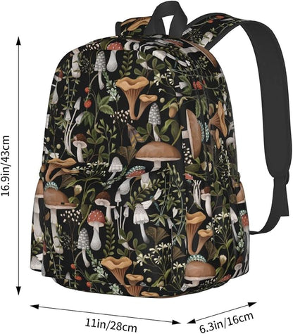 Mushroom Backpack Book Bags Lightweight Casual Laptop Backpacks Travel Daypack For Man Woman