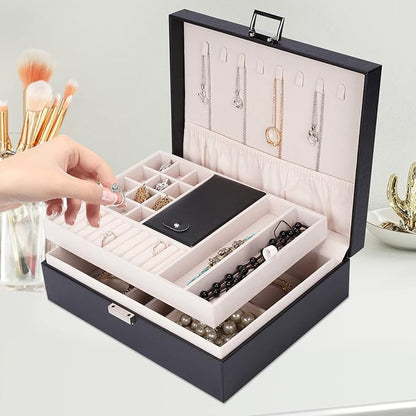 Jewelry Box Organizer, Travel Jewelry Storage Boxes Necklace Holders Display Tray Storage Case(BLACK) ¡­