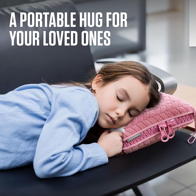 VENTURE 4TH Travel Blanket Pillow – Premium Ultra-Soft & Warm 2-in-1 Blanket or Pillow for Airplane, Car & Bus – Compact, Lightweight & Portable – Lint-Free, No Shedding, No Pilling - Pink