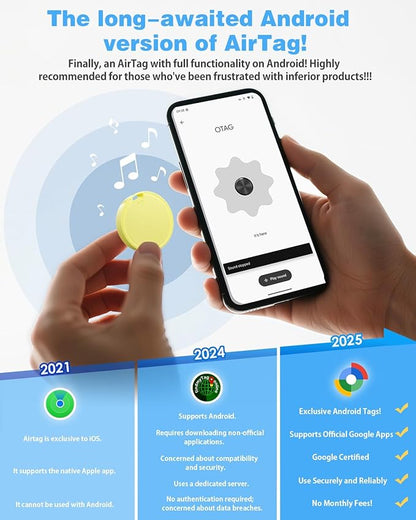 Air Tags for Android,Air Tags-4 Pack Android,Android Tracker Tags with 4 Case,2 Year Battery Life,Google Find Trackers for Google'S Find Hub App,IP65 Waterproof Luggage Tracker Android,4 Colour