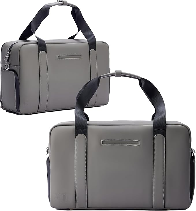 The FTL Lite Mens Gym to Office Bag - 17L Briefcase Gym Bag Hybrid with Shoe Compartment & 16" Laptop Sleeve - Executive Daily Carry & Overnight Duffel for Athletic Business Pros - Gray