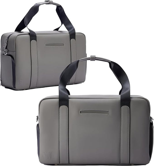 The FTL Lite Mens Gym to Office Bag - 17L Briefcase Gym Bag Hybrid with Shoe Compartment & 16" Laptop Sleeve - Executive Daily Carry & Overnight Duffel for Athletic Business Pros - Gray