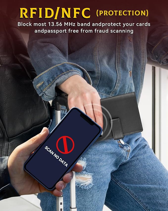 Passport Holder Wallet Cover Case for Women and Men,RFID Blocking,Passport Case,Travel Accessories (Black)