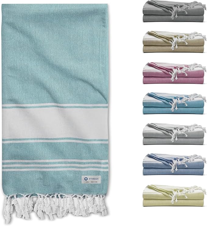 Cotton Turkish Beach Towel Towels Oversized 36"x72" Pool Absorbent Extra Large Quick Dry Sand Travel Towel (Light Green, 2 Pack)