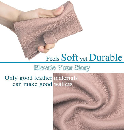 Leather RFID Slim Passport Holder for Travel Women – Passport Wallet for Men with Passport Cover & 3 Card Slots, Zippered Coin Pocket, Cash Holder – Travel Organizer Christmas Gift Box (Pink)