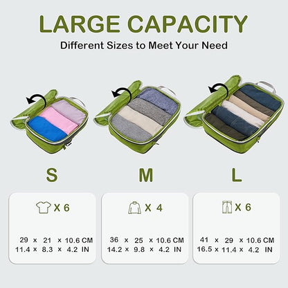 Cipway Compression Packing Cubes, Ultralight Luggage Organizer Bags, Travel Essentials for Carry on Suitcase (3 Piece,Green)